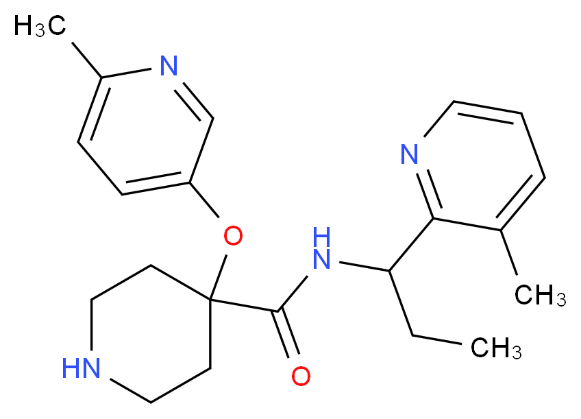 4-[(6-methylpyridin-3-yl)oxy]-N-[1-(3-methylpyridin-2-yl)propyl]piperidine-4-carboxamide_Molecular_structure_CAS_)