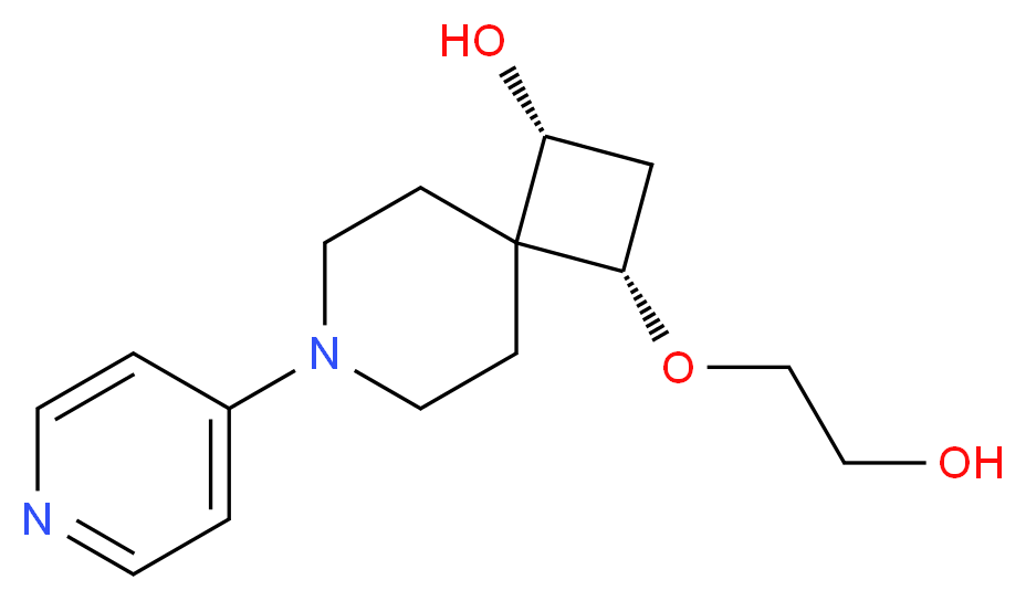 (1R*,3S*)-3-(2-hydroxyethoxy)-7-(4-pyridinyl)-7-azaspiro[3.5]nonan-1-ol_Molecular_structure_CAS_)