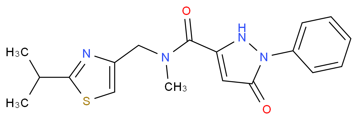 N-[(2-isopropyl-1,3-thiazol-4-yl)methyl]-N-methyl-5-oxo-1-phenyl-2,5-dihydro-1H-pyrazole-3-carboxamide_Molecular_structure_CAS_)