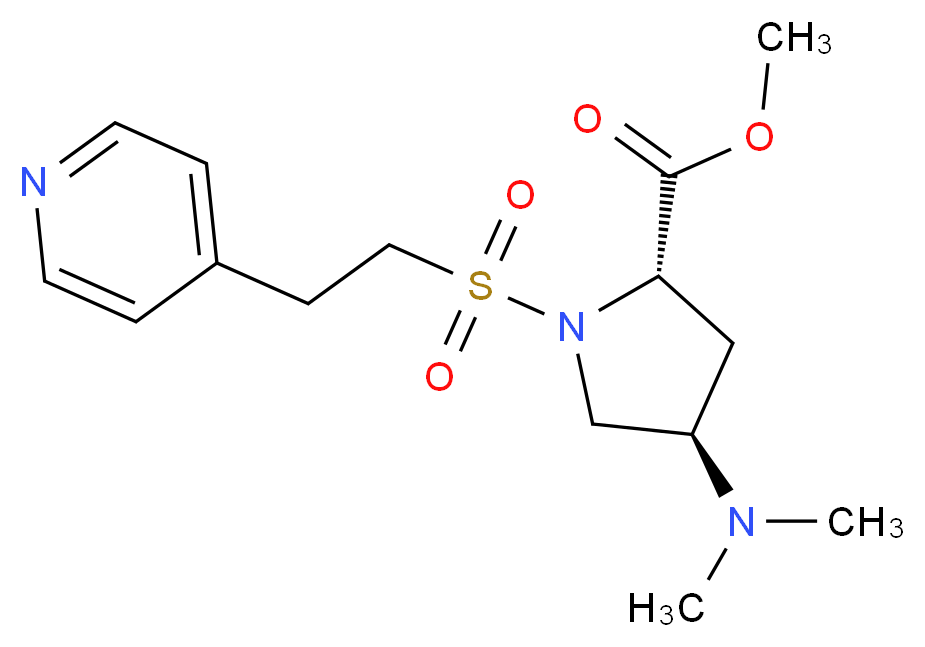 methyl (2S,4R)-4-(dimethylamino)-1-[(2-pyridin-4-ylethyl)sulfonyl]pyrrolidine-2-carboxylate_Molecular_structure_CAS_)