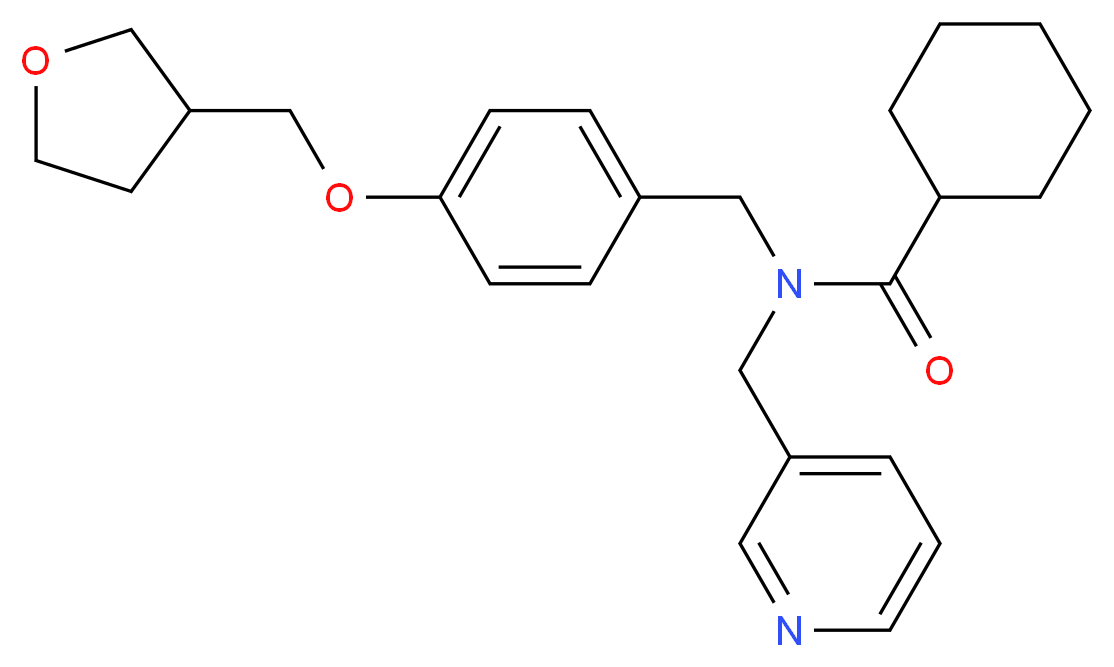 N-(3-pyridinylmethyl)-N-[4-(tetrahydro-3-furanylmethoxy)benzyl]cyclohexanecarboxamide_Molecular_structure_CAS_)