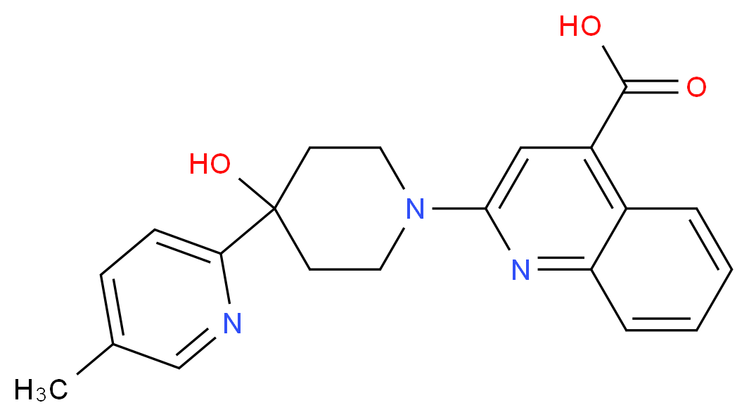 2-[4-hydroxy-4-(5-methylpyridin-2-yl)piperidin-1-yl]quinoline-4-carboxylic acid_Molecular_structure_CAS_)