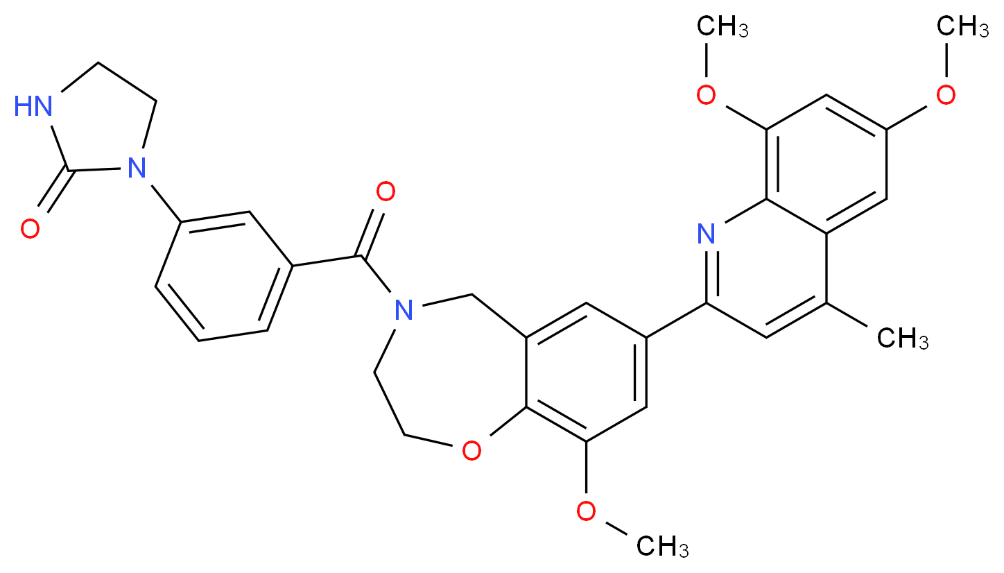 1-(3-{[7-(6,8-dimethoxy-4-methyl-2-quinolinyl)-9-methoxy-2,3-dihydro-1,4-benzoxazepin-4(5H)-yl]carbonyl}phenyl)-2-imidazolidinone_Molecular_structure_CAS_)
