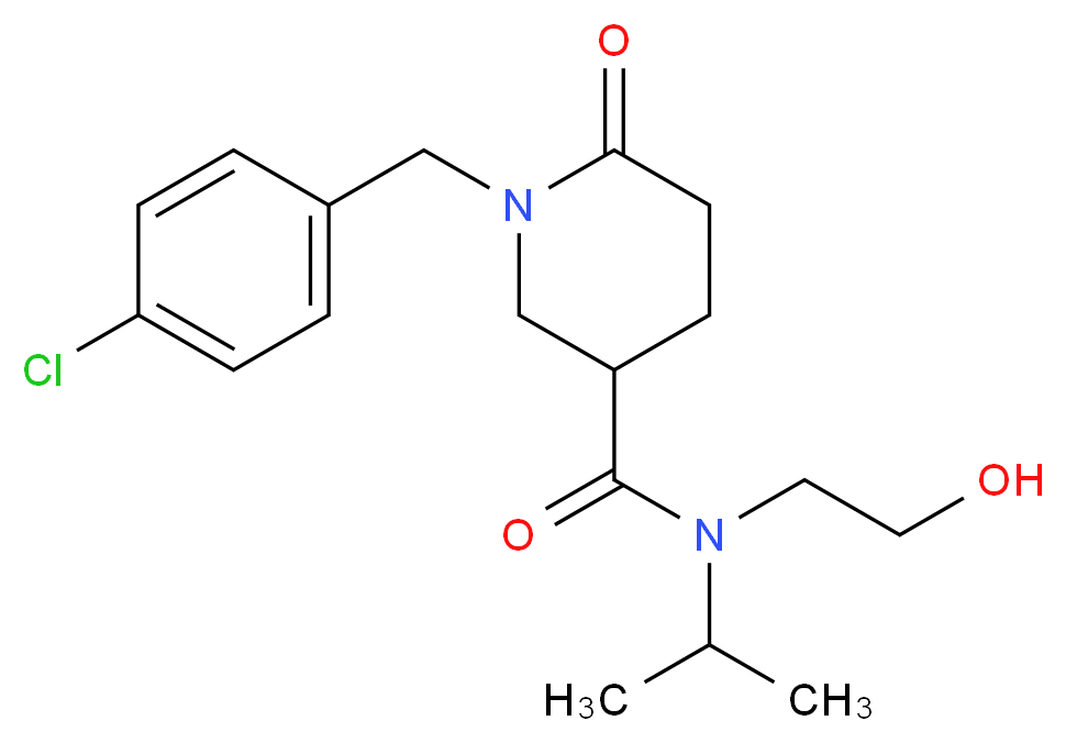 1-(4-chlorobenzyl)-N-(2-hydroxyethyl)-N-isopropyl-6-oxo-3-piperidinecarboxamide_Molecular_structure_CAS_)