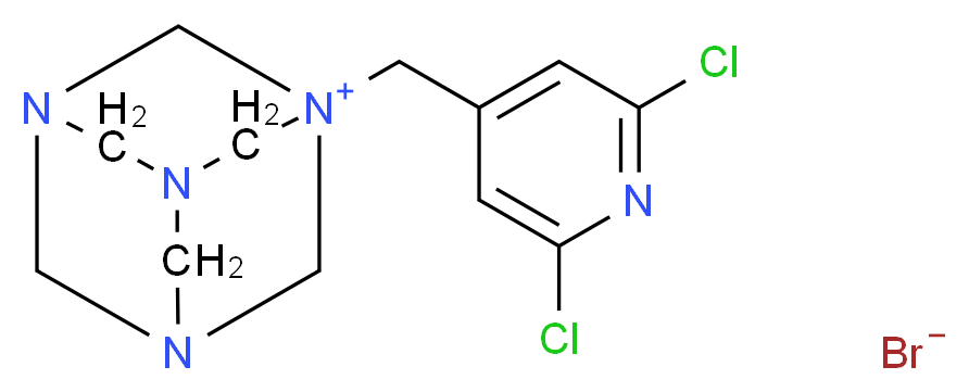 1-[(2,6-dichloro-4-pyridyl)methyl]-3,5,7-triaza-1-azoniatricyclo[3.3.1.1~3,7~]decane bromide_Molecular_structure_CAS_)
