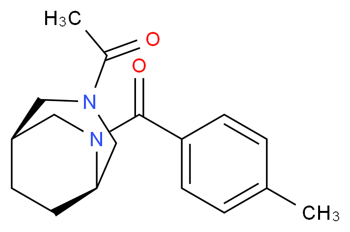 (1S*,5R*)-3-acetyl-6-(4-methylbenzoyl)-3,6-diazabicyclo[3.2.2]nonane_Molecular_structure_CAS_)