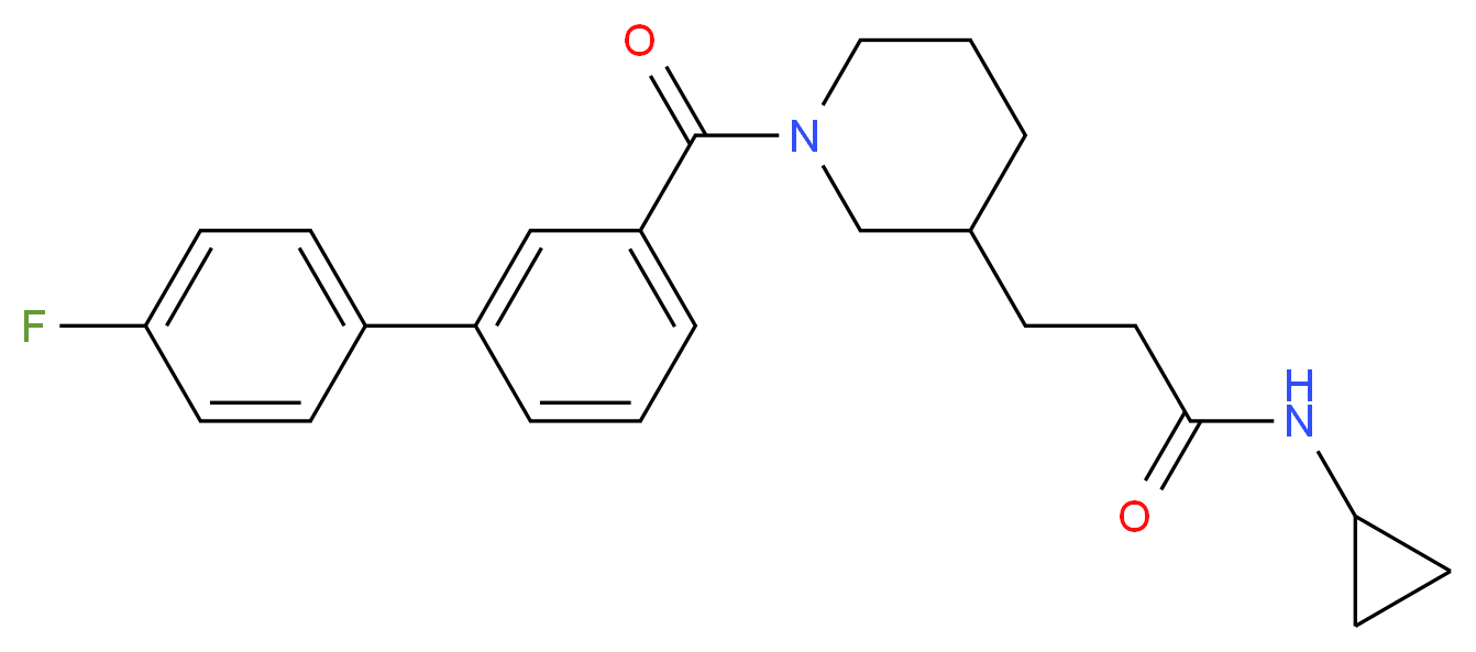 N-cyclopropyl-3-{1-[(4'-fluoro-3-biphenylyl)carbonyl]-3-piperidinyl}propanamide_Molecular_structure_CAS_)