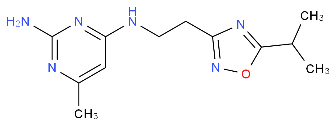 N~4~-[2-(5-isopropyl-1,2,4-oxadiazol-3-yl)ethyl]-6-methylpyrimidine-2,4-diamine_Molecular_structure_CAS_)