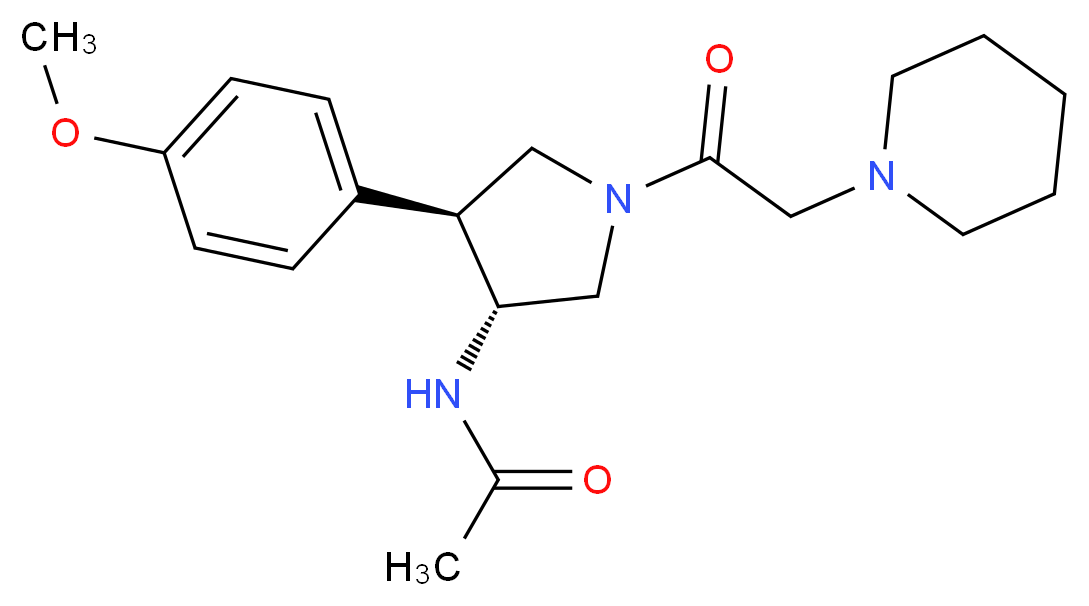 N-[(3R*,4S*)-4-(4-methoxyphenyl)-1-(1-piperidinylacetyl)-3-pyrrolidinyl]acetamide_Molecular_structure_CAS_)