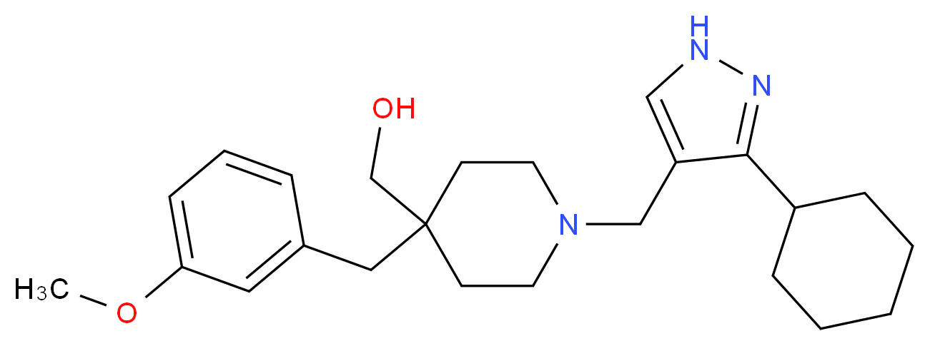 [1-[(3-cyclohexyl-1H-pyrazol-4-yl)methyl]-4-(3-methoxybenzyl)-4-piperidinyl]methanol_Molecular_structure_CAS_)