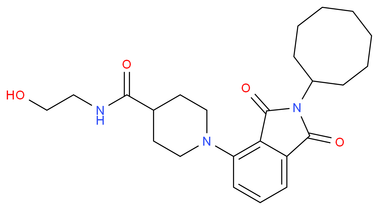 1-(2-cyclooctyl-1,3-dioxo-2,3-dihydro-1H-isoindol-4-yl)-N-(2-hydroxyethyl)-4-piperidinecarboxamide_Molecular_structure_CAS_)
