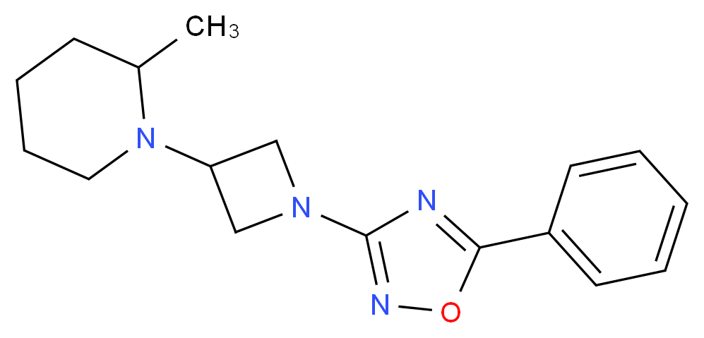 2-methyl-1-[1-(5-phenyl-1,2,4-oxadiazol-3-yl)-3-azetidinyl]piperidine_Molecular_structure_CAS_)