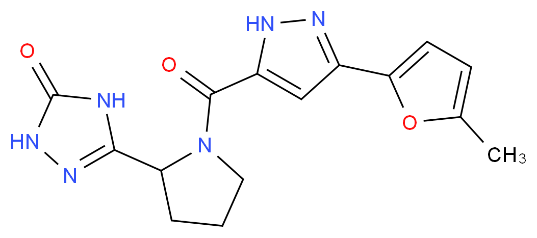 5-(1-{[3-(5-methyl-2-furyl)-1H-pyrazol-5-yl]carbonyl}-2-pyrrolidinyl)-2,4-dihydro-3H-1,2,4-triazol-3-one_Molecular_structure_CAS_)