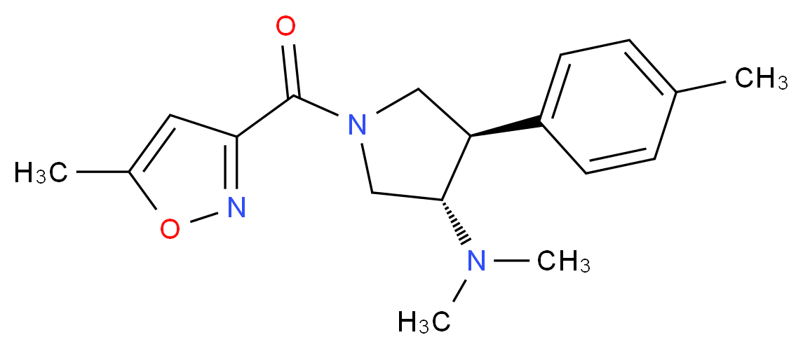 (3S*,4R*)-N,N-dimethyl-1-[(5-methylisoxazol-3-yl)carbonyl]-4-(4-methylphenyl)pyrrolidin-3-amine_Molecular_structure_CAS_)