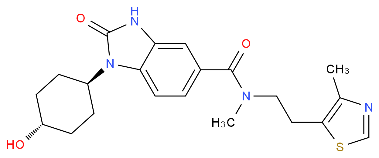1-(trans-4-hydroxycyclohexyl)-N-methyl-N-[2-(4-methyl-1,3-thiazol-5-yl)ethyl]-2-oxo-2,3-dihydro-1H-benzimidazole-5-carboxamide_Molecular_structure_CAS_)