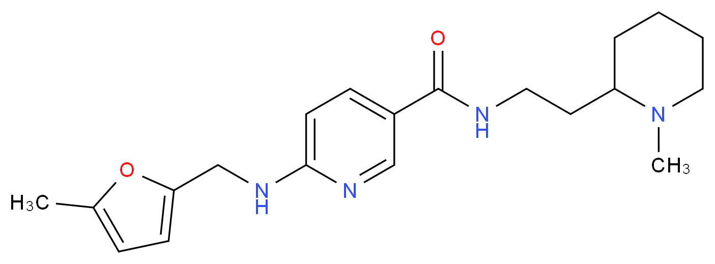 6-{[(5-methyl-2-furyl)methyl]amino}-N-[2-(1-methyl-2-piperidinyl)ethyl]nicotinamide_Molecular_structure_CAS_)