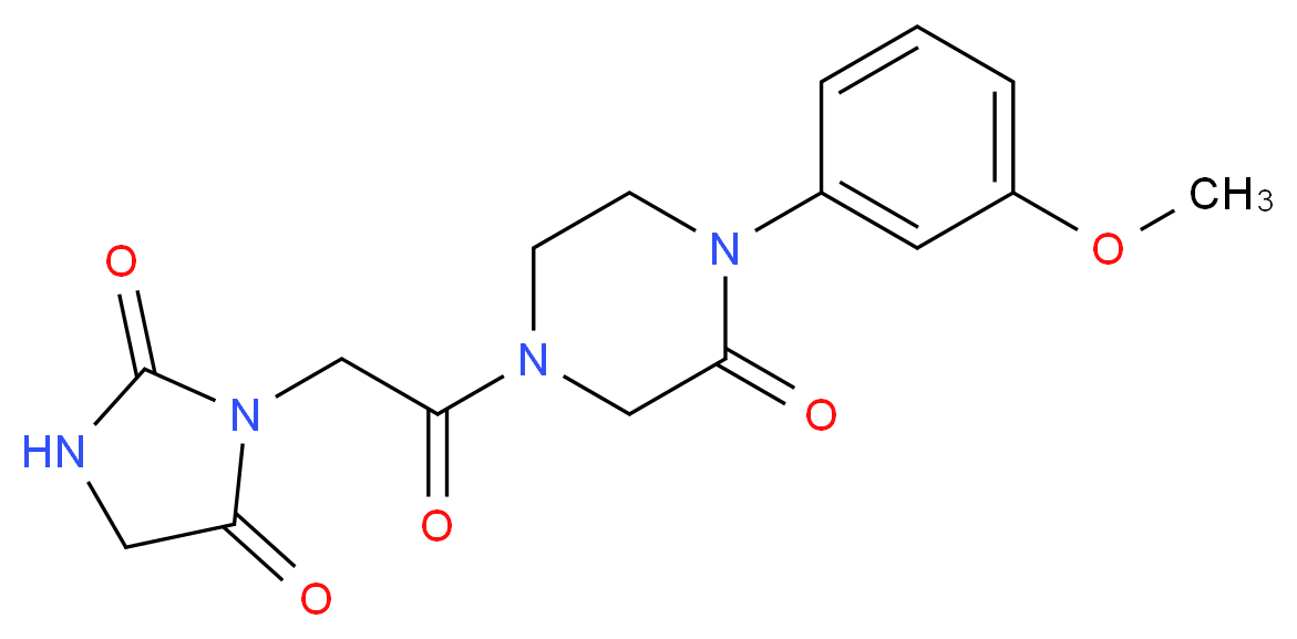 3-{2-[4-(3-methoxyphenyl)-3-oxo-1-piperazinyl]-2-oxoethyl}-2,4-imidazolidinedione_Molecular_structure_CAS_)