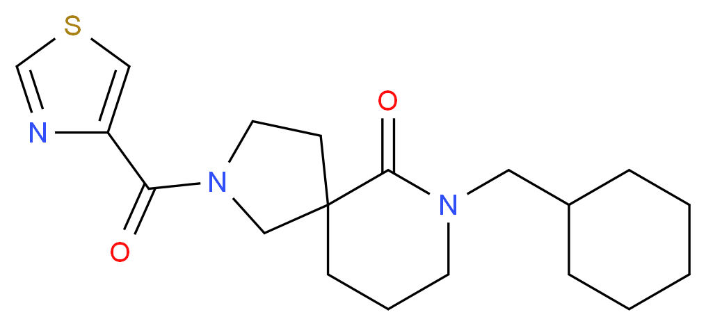 7-(cyclohexylmethyl)-2-(1,3-thiazol-4-ylcarbonyl)-2,7-diazaspiro[4.5]decan-6-one_Molecular_structure_CAS_)