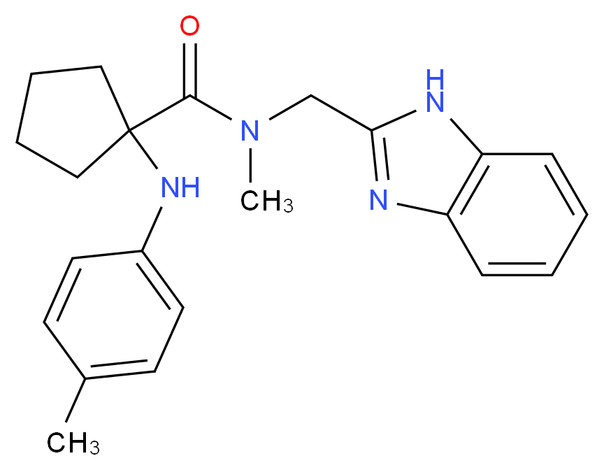 N-(1H-benzimidazol-2-ylmethyl)-N-methyl-1-[(4-methylphenyl)amino]cyclopentanecarboxamide_Molecular_structure_CAS_)