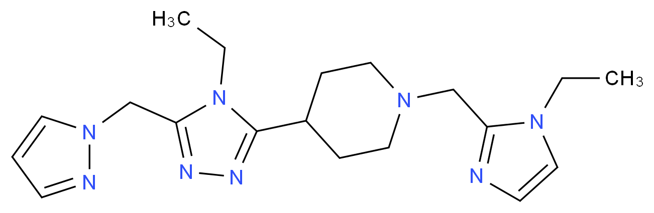 1-[(1-ethyl-1H-imidazol-2-yl)methyl]-4-[4-ethyl-5-(1H-pyrazol-1-ylmethyl)-4H-1,2,4-triazol-3-yl]piperidine_Molecular_structure_CAS_)
