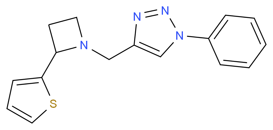 1-phenyl-4-{[2-(2-thienyl)-1-azetidinyl]methyl}-1H-1,2,3-triazole_Molecular_structure_CAS_)