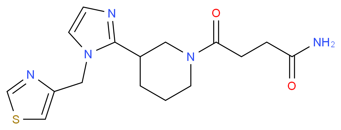 4-oxo-4-{3-[1-(1,3-thiazol-4-ylmethyl)-1H-imidazol-2-yl]-1-piperidinyl}butanamide_Molecular_structure_CAS_)