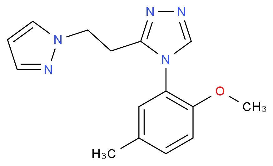 4-(2-methoxy-5-methylphenyl)-3-[2-(1H-pyrazol-1-yl)ethyl]-4H-1,2,4-triazole_Molecular_structure_CAS_)