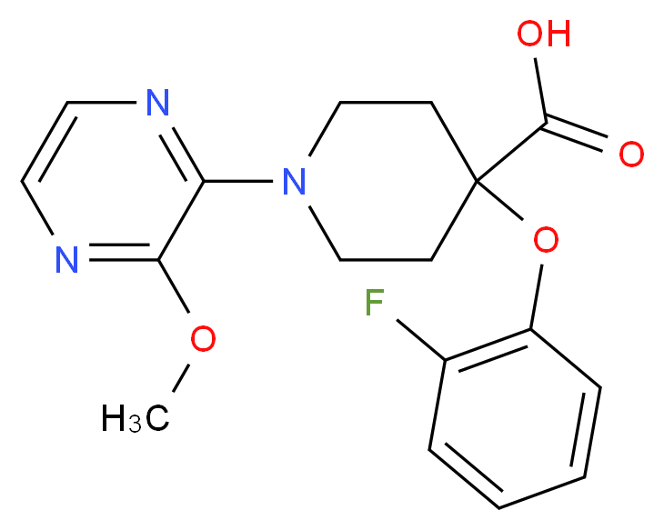 4-(2-fluorophenoxy)-1-(3-methoxypyrazin-2-yl)piperidine-4-carboxylic acid_Molecular_structure_CAS_)