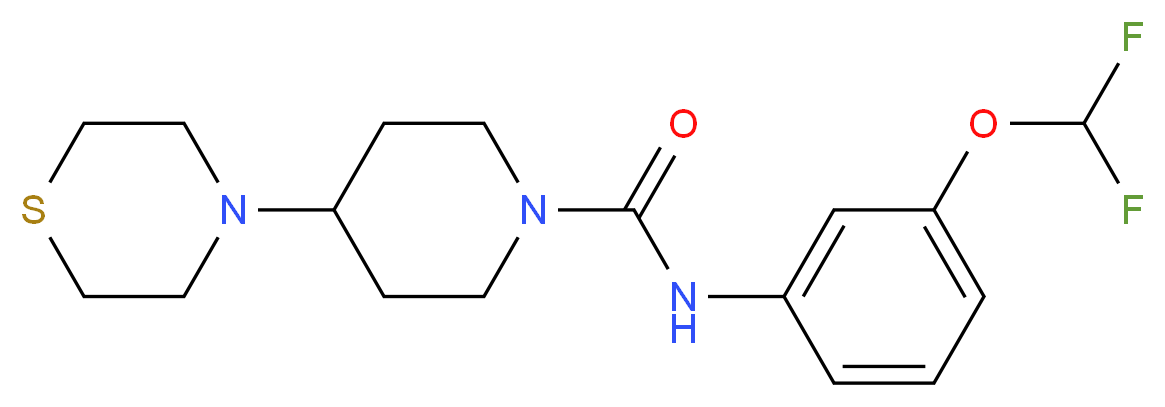 N-[3-(difluoromethoxy)phenyl]-4-thiomorpholin-4-ylpiperidine-1-carboxamide_Molecular_structure_CAS_)