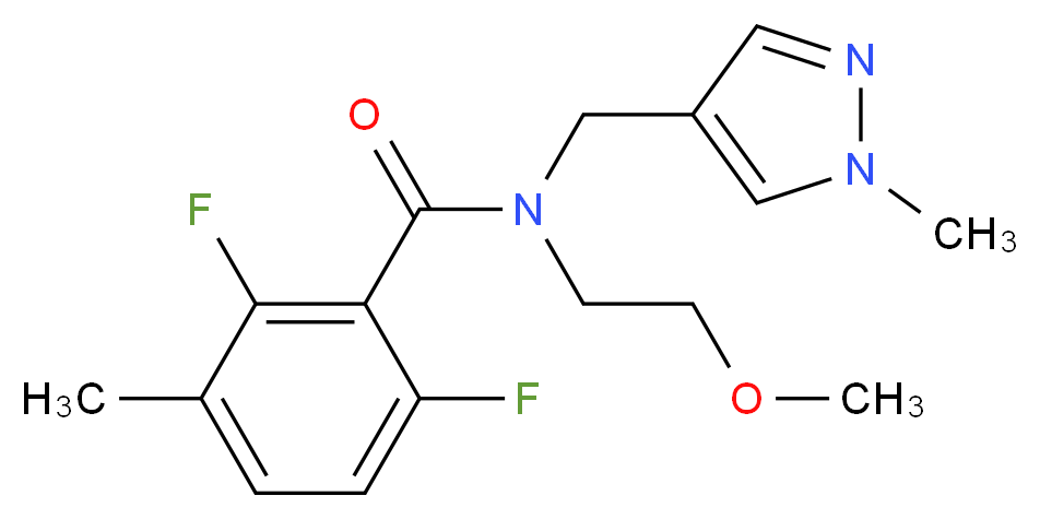 2,6-difluoro-N-(2-methoxyethyl)-3-methyl-N-[(1-methyl-1H-pyrazol-4-yl)methyl]benzamide_Molecular_structure_CAS_)