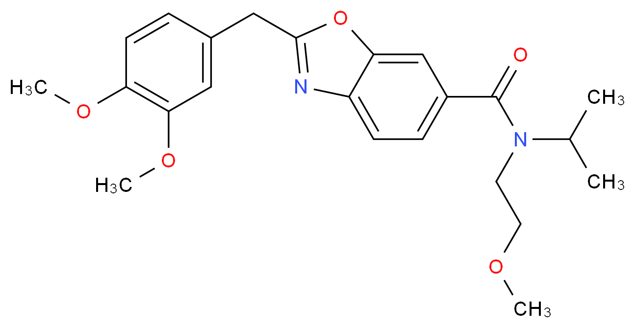 2-(3,4-dimethoxybenzyl)-N-isopropyl-N-(2-methoxyethyl)-1,3-benzoxazole-6-carboxamide_Molecular_structure_CAS_)