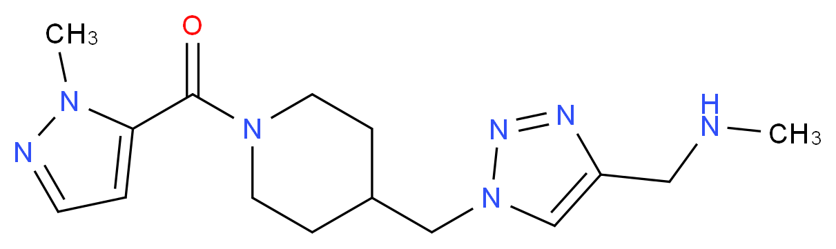 N-methyl-1-[1-({1-[(1-methyl-1H-pyrazol-5-yl)carbonyl]-4-piperidinyl}methyl)-1H-1,2,3-triazol-4-yl]methanamine_Molecular_structure_CAS_)