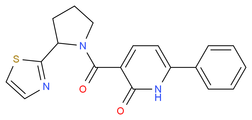 6-phenyl-3-{[2-(1,3-thiazol-2-yl)-1-pyrrolidinyl]carbonyl}-2(1H)-pyridinone_Molecular_structure_CAS_)