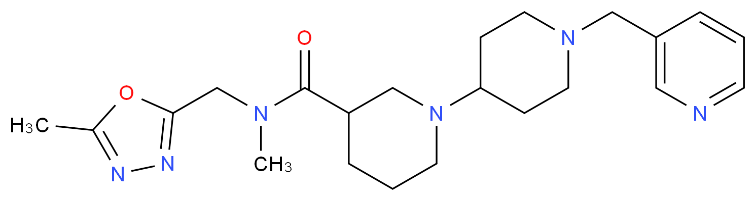 N-methyl-N-[(5-methyl-1,3,4-oxadiazol-2-yl)methyl]-1'-(pyridin-3-ylmethyl)-1,4'-bipiperidine-3-carboxamide_Molecular_structure_CAS_)