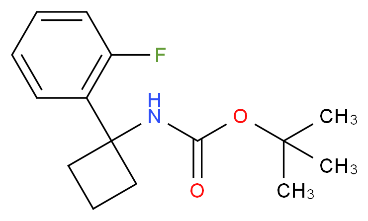 1-(2-Fluorophenyl)cyclobutan-1-amine, N-BOC protected_Molecular_structure_CAS_)