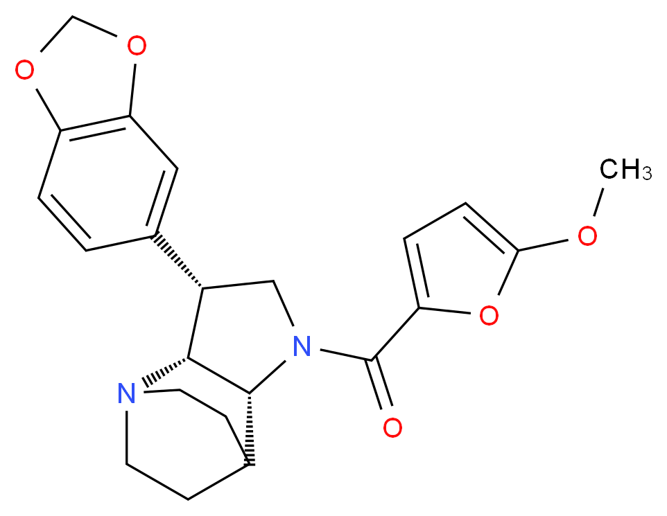 (3R*,3aR*,7aR*)-3-(1,3-benzodioxol-5-yl)-1-(5-methoxy-2-furoyl)octahydro-4,7-ethanopyrrolo[3,2-b]pyridine_Molecular_structure_CAS_)