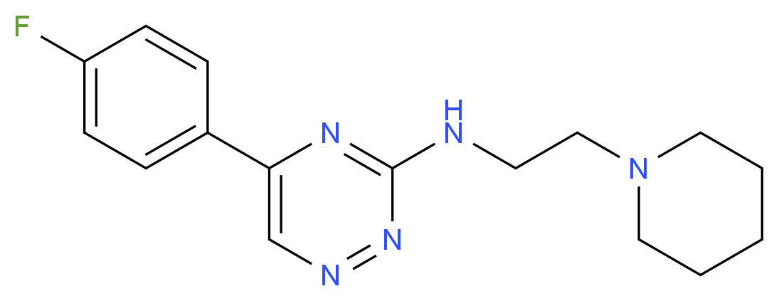 5-(4-fluorophenyl)-N-[2-(1-piperidinyl)ethyl]-1,2,4-triazin-3-amine_Molecular_structure_CAS_)