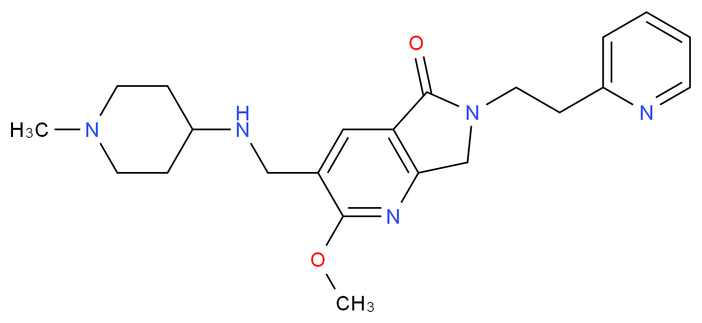 2-methoxy-3-{[(1-methylpiperidin-4-yl)amino]methyl}-6-(2-pyridin-2-ylethyl)-6,7-dihydro-5H-pyrrolo[3,4-b]pyridin-5-one_Molecular_structure_CAS_)