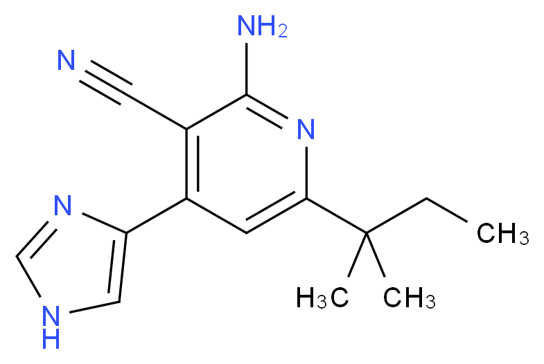 2-amino-6-(1,1-dimethylpropyl)-4-(1H-imidazol-4-yl)nicotinonitrile_Molecular_structure_CAS_)