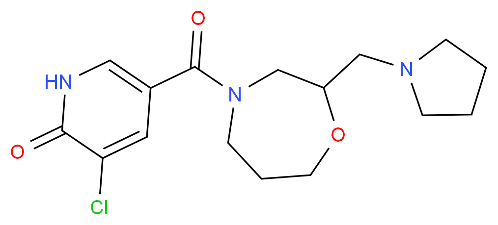 3-chloro-5-{[2-(pyrrolidin-1-ylmethyl)-1,4-oxazepan-4-yl]carbonyl}pyridin-2(1H)-one_Molecular_structure_CAS_)