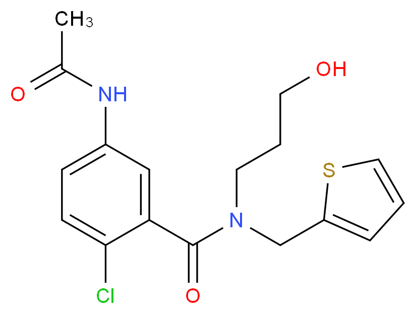 5-(acetylamino)-2-chloro-N-(3-hydroxypropyl)-N-(2-thienylmethyl)benzamide_Molecular_structure_CAS_)