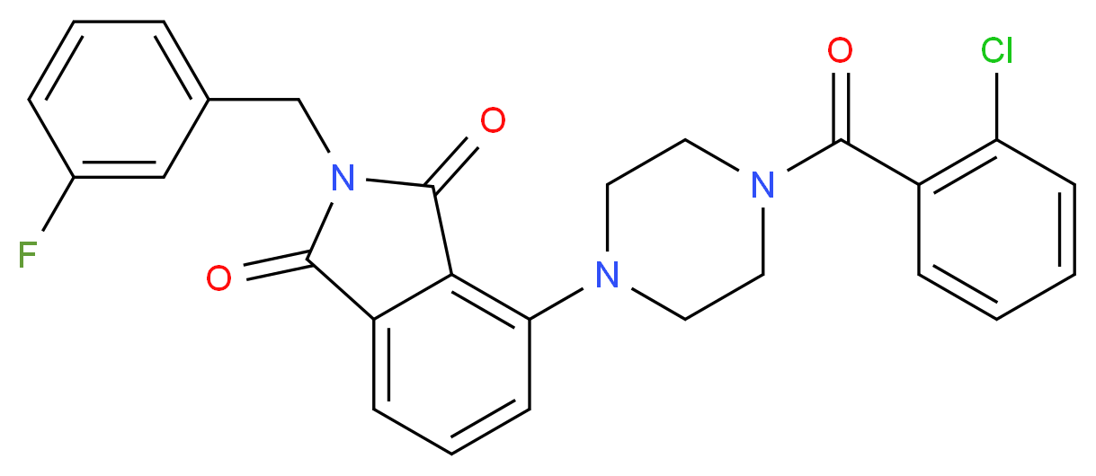 4-[4-(2-chlorobenzoyl)-1-piperazinyl]-2-(3-fluorobenzyl)-1H-isoindole-1,3(2H)-dione_Molecular_structure_CAS_)