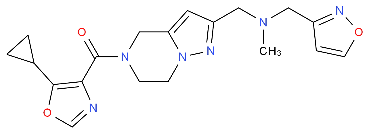 ({5-[(5-cyclopropyl-1,3-oxazol-4-yl)carbonyl]-4,5,6,7-tetrahydropyrazolo[1,5-a]pyrazin-2-yl}methyl)(3-isoxazolylmethyl)methylamine_Molecular_structure_CAS_)