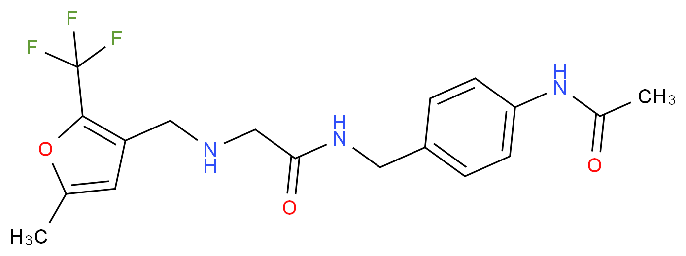 N-[4-(acetylamino)benzyl]-2-({[5-methyl-2-(trifluoromethyl)-3-furyl]methyl}amino)acetamide_Molecular_structure_CAS_)