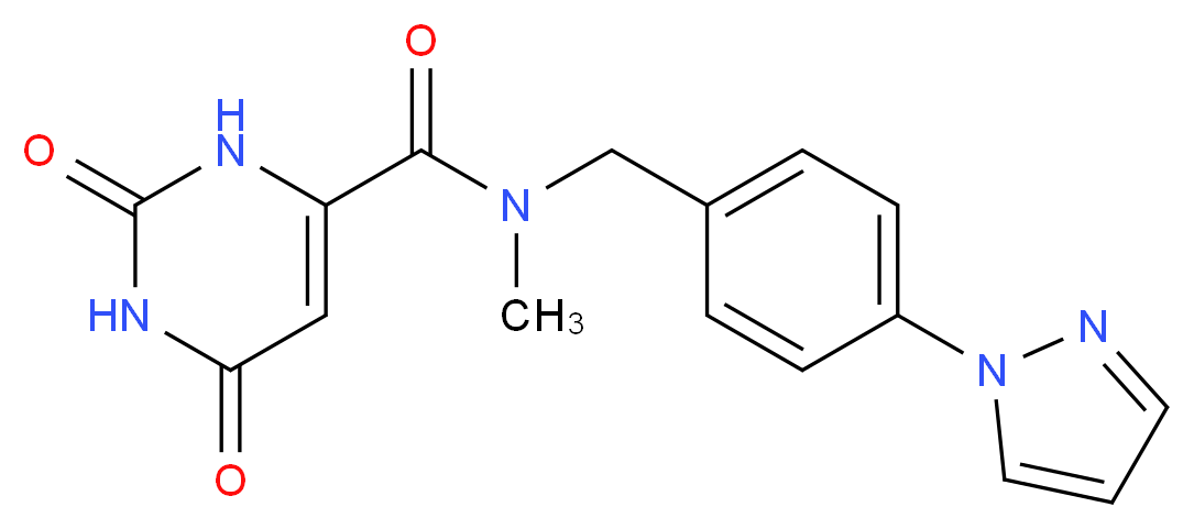 N-methyl-2,6-dioxo-N-[4-(1H-pyrazol-1-yl)benzyl]-1,2,3,6-tetrahydro-4-pyrimidinecarboxamide_Molecular_structure_CAS_)