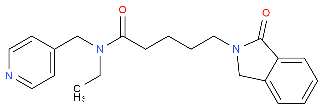 N-ethyl-5-(1-oxo-1,3-dihydro-2H-isoindol-2-yl)-N-(pyridin-4-ylmethyl)pentanamide_Molecular_structure_CAS_)