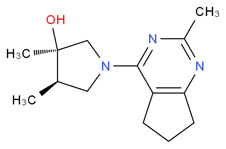 (3R*,4R*)-3,4-dimethyl-1-(2-methyl-6,7-dihydro-5H-cyclopenta[d]pyrimidin-4-yl)-3-pyrrolidinol_Molecular_structure_CAS_)