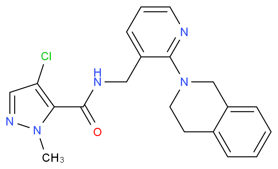 4-chloro-N-{[2-(3,4-dihydroisoquinolin-2(1H)-yl)pyridin-3-yl]methyl}-1-methyl-1H-pyrazole-5-carboxamide_Molecular_structure_CAS_)
