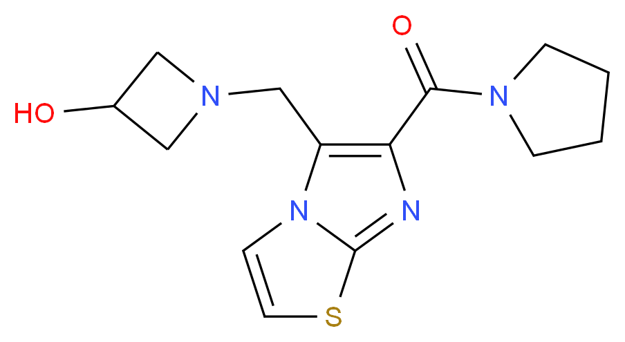 1-{[6-(pyrrolidin-1-ylcarbonyl)imidazo[2,1-b][1,3]thiazol-5-yl]methyl}azetidin-3-ol_Molecular_structure_CAS_)
