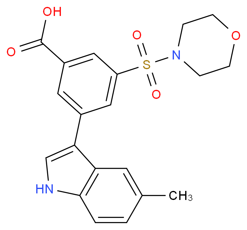 3-(5-methyl-1H-indol-3-yl)-5-(morpholin-4-ylsulfonyl)benzoic acid_Molecular_structure_CAS_)